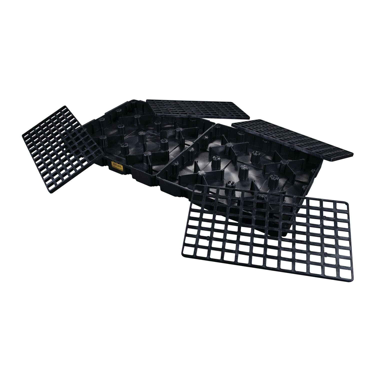 Eagle Drum Spill Platform 8 with Drain and Forklift Pockets, 103.5"x51.5"x6.5", 121 Gallon Sump, 10,000 lbs. Load Capacity Containment Tray, Made in USA, Black, 1688BD