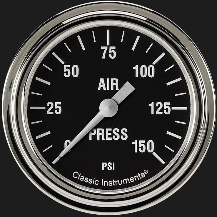 Hot Rod Classic Instruments HR318SLF 2 5/8" Air Pressure Gauge 150 PSI Electric
