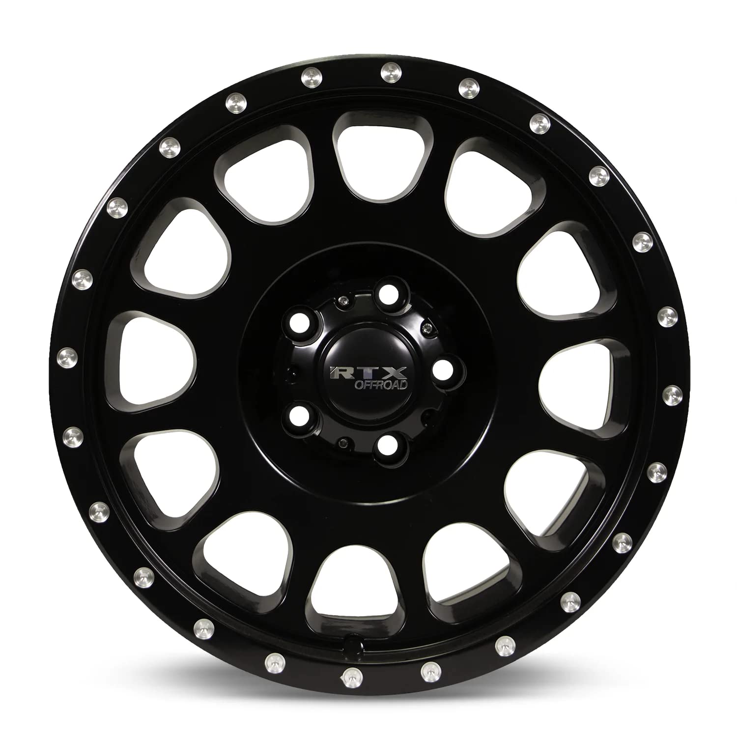 Custom RTX BAJA Wheel - 18x9, 10 Offset, 6x135 Bolt Pattern, 87.1mm Hub - Satin Black with Milled Rivets Rim