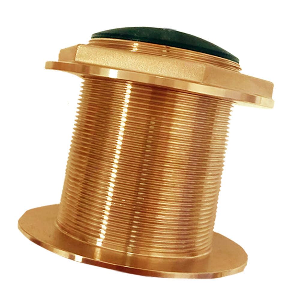 Bronze Echonautics Low-Profile Thru-Hull Medium-Frequency Chirp Transducer - 1kW, 18° Tilt, 85-135kHz
