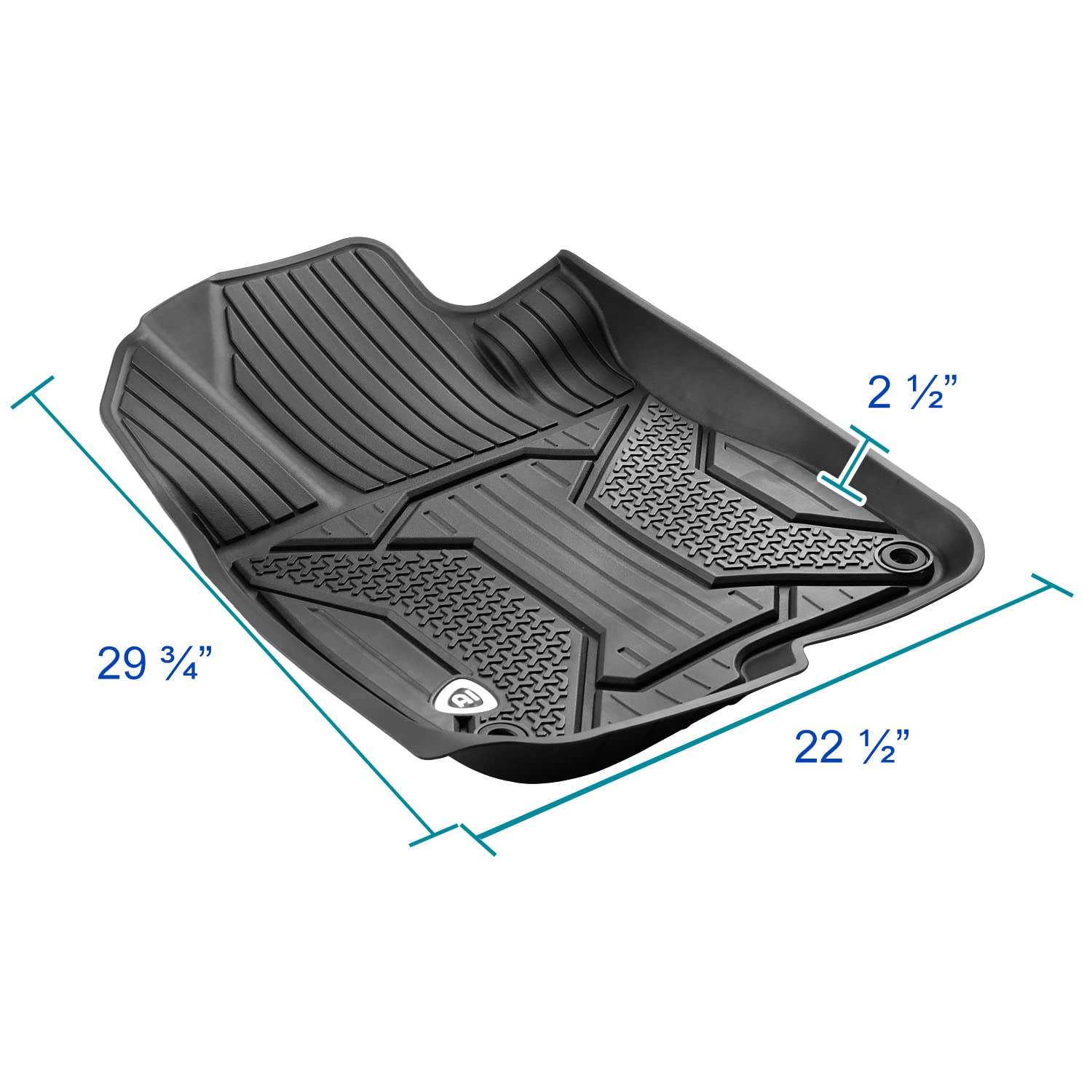 3PC Spec-D Tuning All-Weather Black Injection-Molded TPE Front+Rear Floor Mats Compatible with 2017-2022 Honda CRV
