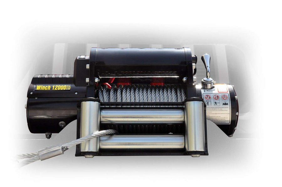 WB12SC | DV8 Offroad | Recovery Winch | Steel Cable with Roller Fairlead | 12,000 Line Pull Rating | 6.0HP Motor | 3-Stage Planetary Gears in 265:1 Ratio | Dual Remotes Included