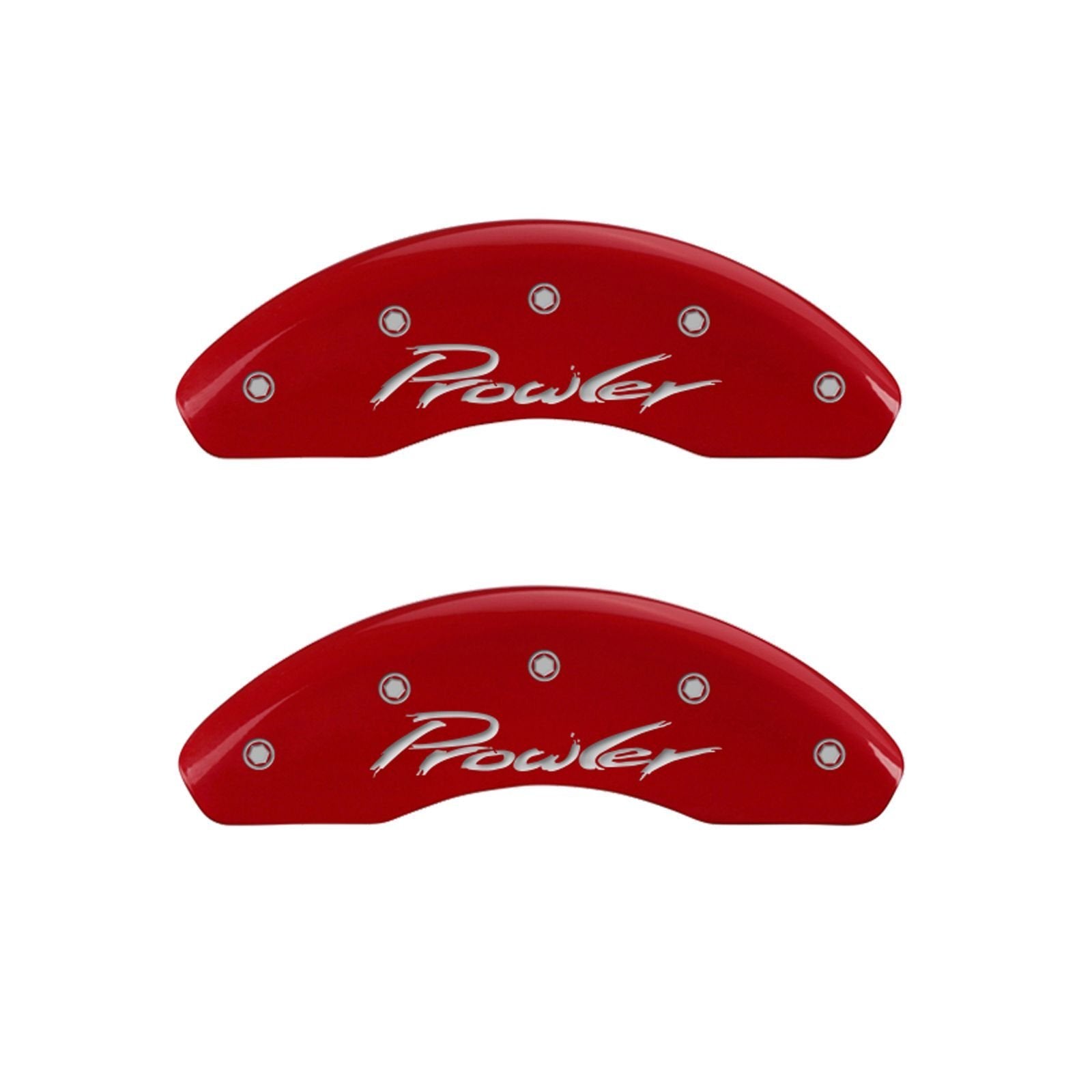MGP 'Prowler' Caliper Covers 32014SPRLRD Engraved Caliper Cover with Red Powder Coat Finish and Silver Characters, (Set of 4)