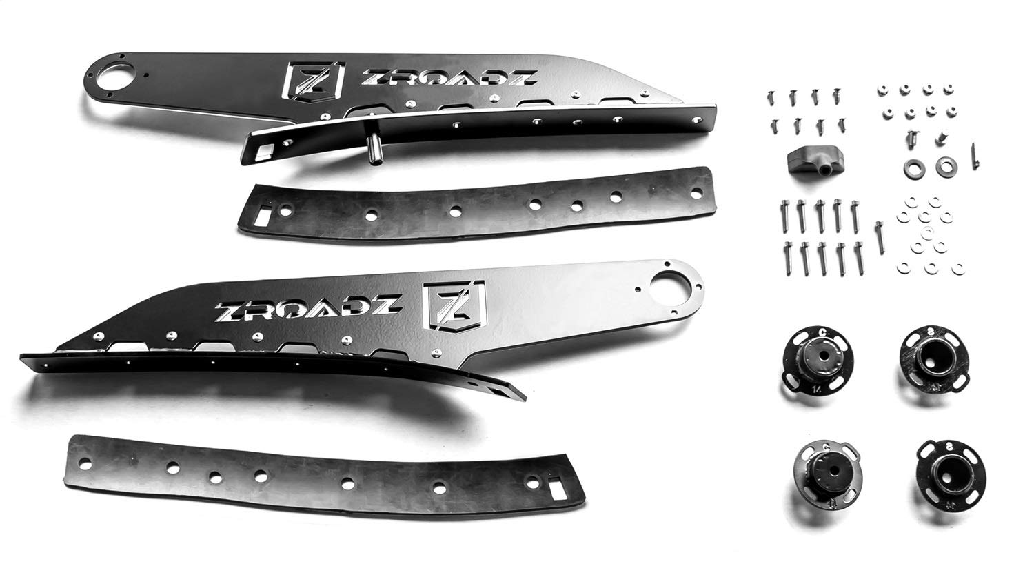 ZROADZ Front Roof LED Bracket Compatible with Ford (2017-2022) to mount (1) 52 Inch Curved LED Light Bar - PN #Z335471, Black