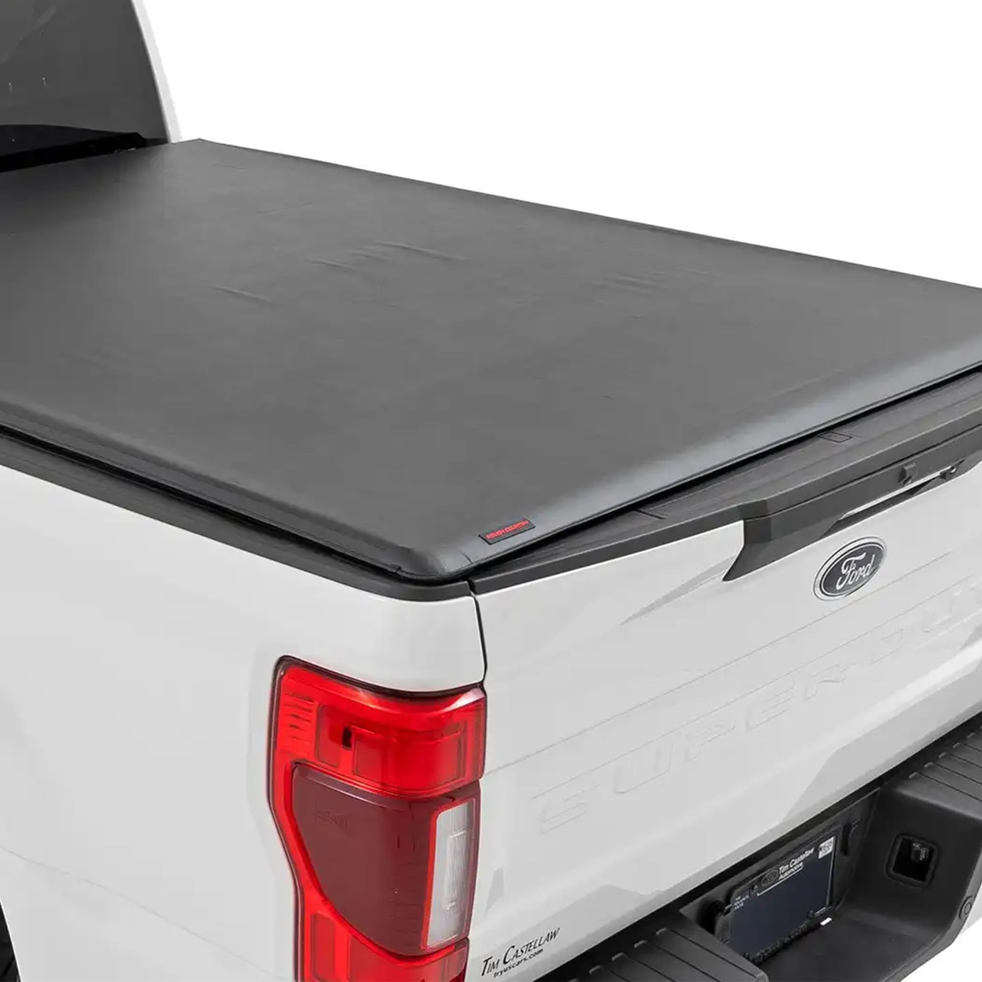 Rough Country Soft Roll-Up Truck Bed Cover for F-250 & F-350 Ford Super Duty (2017-2025) – Fits 6'10 Bed, Low-Profile All-Weather Tonneau Cover