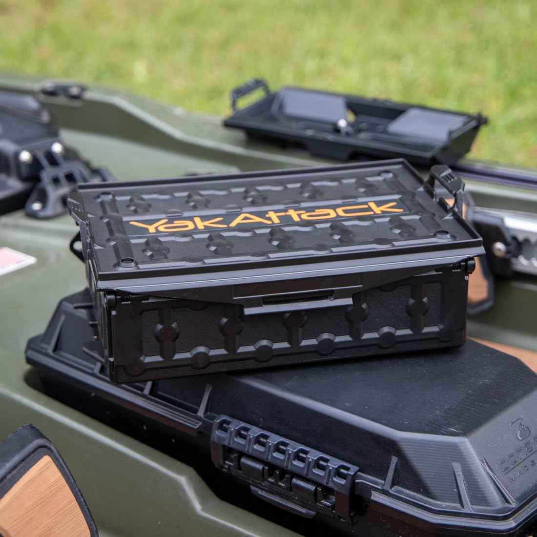 TracPak YakAttack Stackable Storage Box – Black | Kayak Fishing Gear Storage | Fits GearTrac & MightyMount | Kayak Accessories for Fishing Tackle & Tools | Compact 1 lb Weight