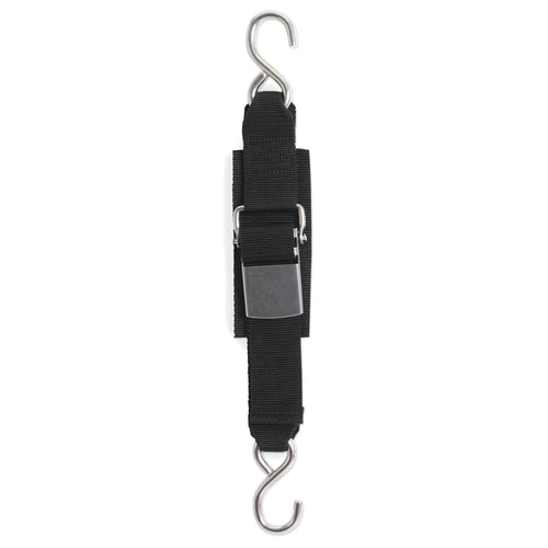 F12067 BoatBuckle 2.0 in. x 6 ft. Stainless Steel Kwik Lok Transom Tie-Downs Black - Set of 2