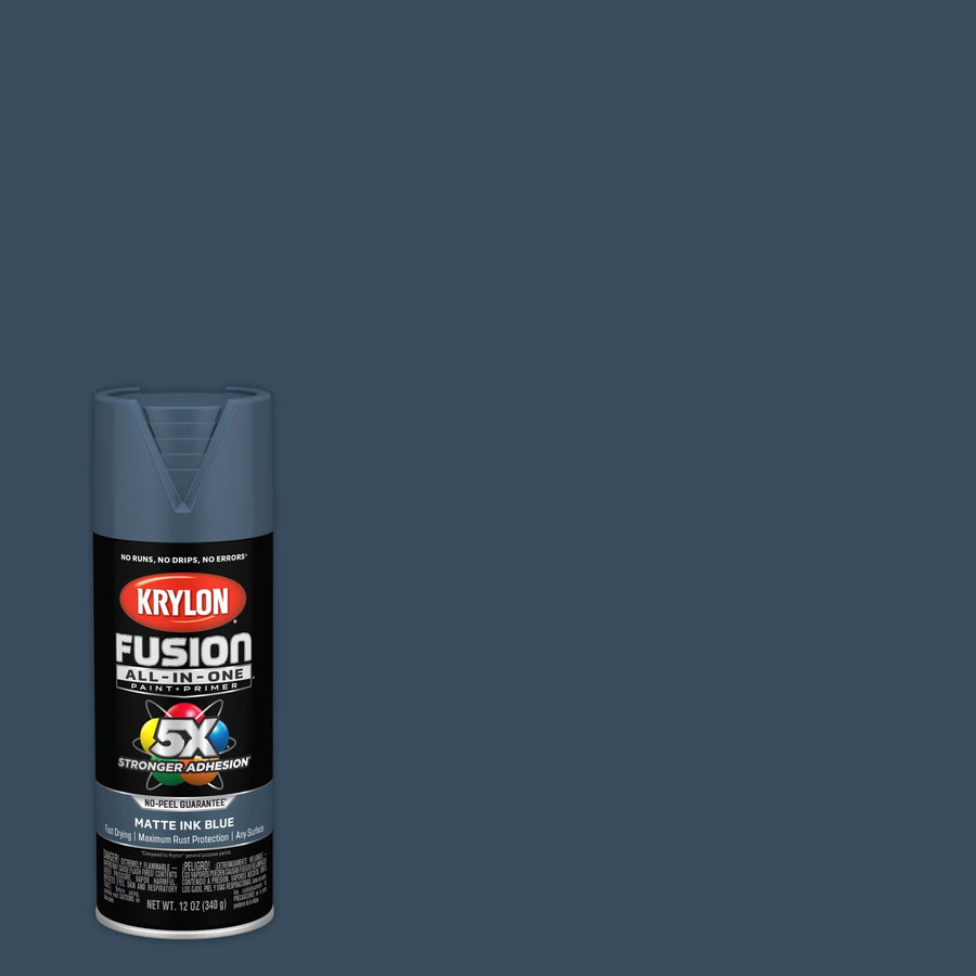 Krylon All-In-One Adhesive Spray Paint for Indoor/Outdoor Use, 12 oz, Ink Blue