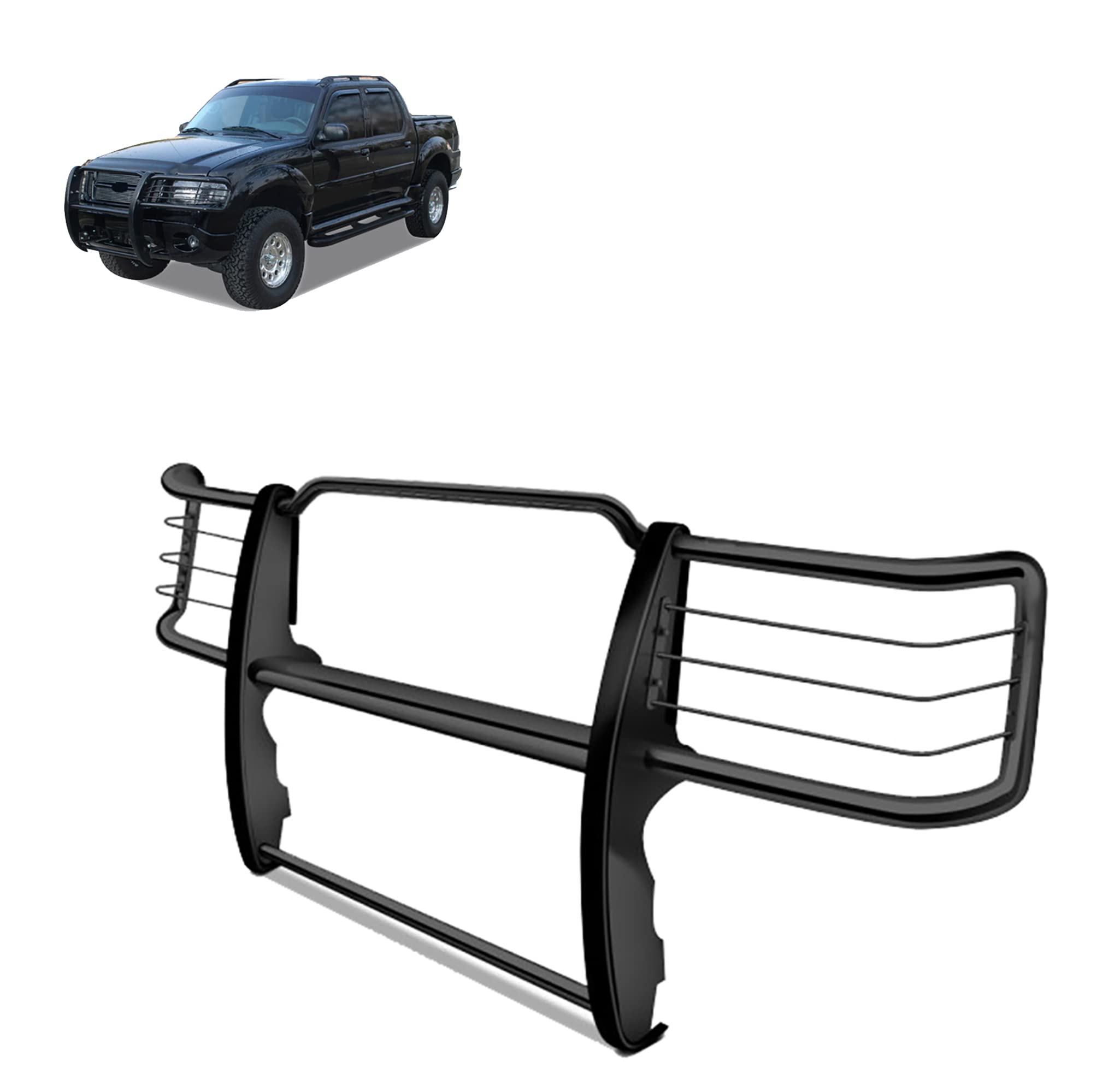 Grille Brush Black Horse Bumper Guard Modular Compatible with 1995-2001 Ford Explorer|1997-2001 Mercury Mountaineer-17F80218MA
