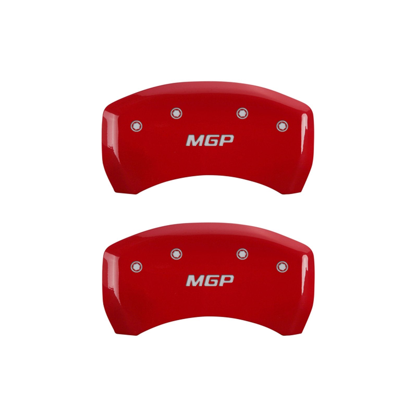 Caliper Covers MGP 38022SMGPRD Red Powder Coat Finish 'MGP' Engraved Caliper Cover with Silver Characters, (Set of 4)
