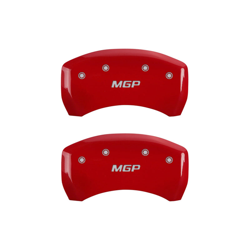 Caliper Covers MGP 38022SMGPRD Red Powder Coat Finish 'MGP' Engraved Caliper Cover with Silver Characters, (Set of 4)