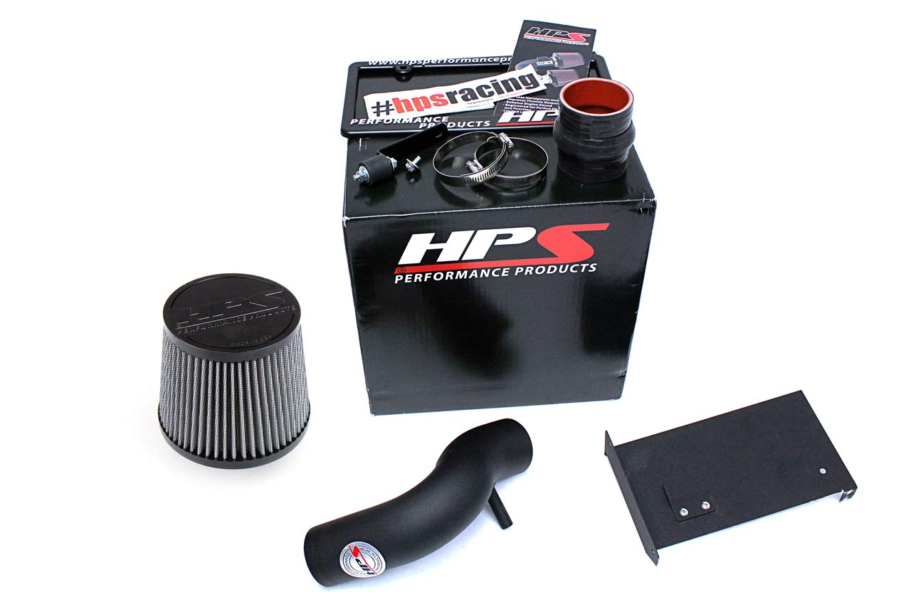 HPS Performance Shortram Black Air Intake Kit + Heat Shield Cool Ram Compatible for 2002-2007 Mini Cooper S 1.6L Supercharged JCW, 827-544WB