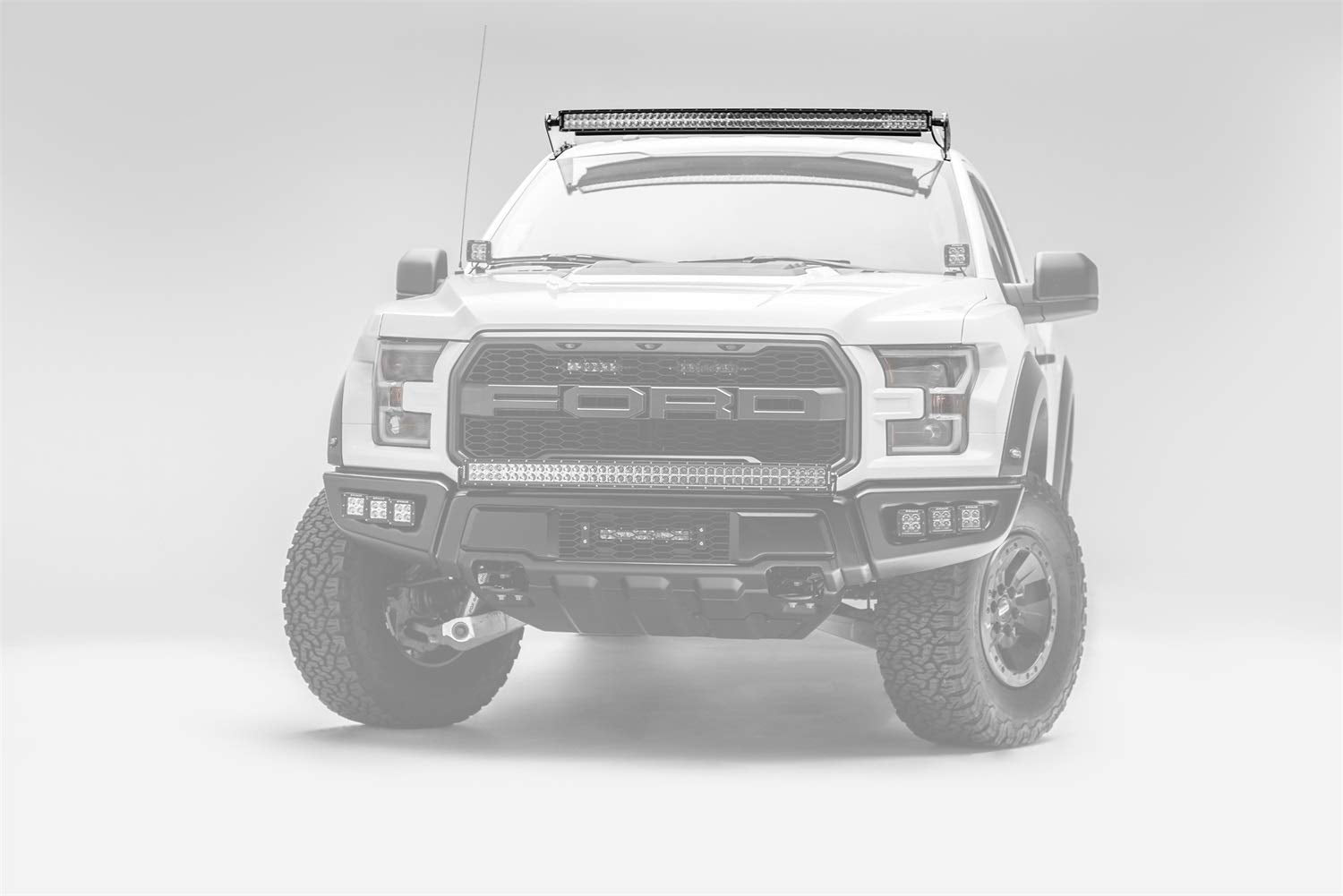 ZROADZ LED Front Roof Mounting Bracket - Compatible w/ 2015-2020 All Ford F-150 - to Mount (1) 52 Inch or Similar Style Curved Light Bar (Not Included) - PN #Z335162