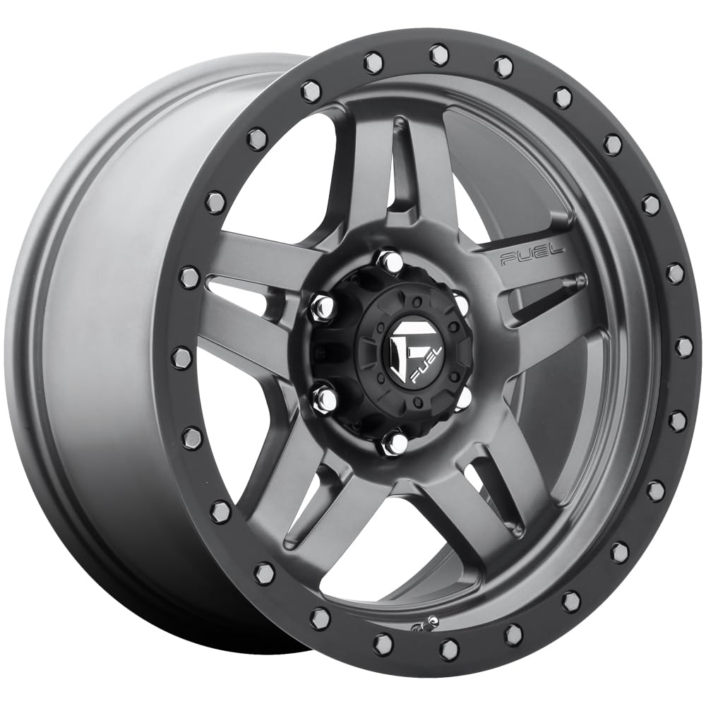 D558 ANZA FUEL OFF-ROAD 17X8.5, 6X5.5, 4.99, 6mm MATTE GUN METAL BLACK BEAD RING - D55817858350
