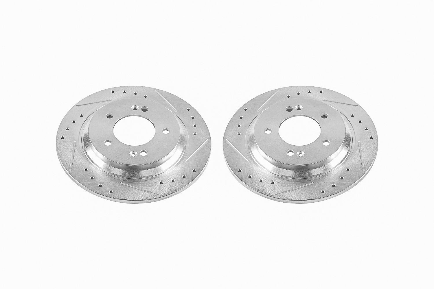 Power Stop Rear Drilled and Slotted Rotor Pair For Az, Elantra GT, Ioniq, Sonata, Cadenza, Fo, Forte5, Niro, Optima, Soul EV [Model Specific] JBR1712XPR