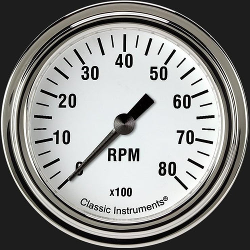 White Hot Classic Instruments 2 5/8" Tachometer Full Sweep