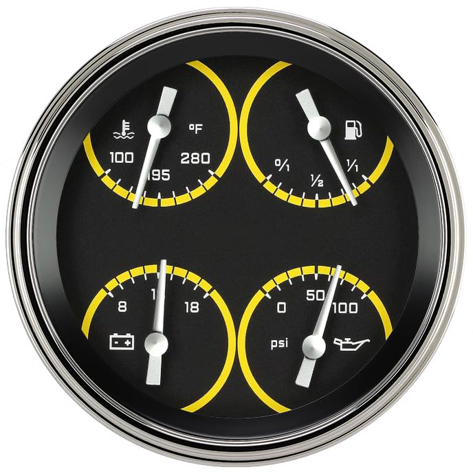 Auto Cross Classic Instruments Yel 5In Quad 240-33 (AX75YSLF)