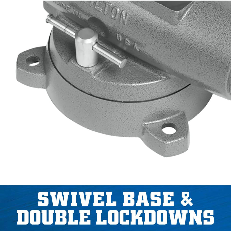 6" Jaw Width Wilton Pipe & Bench Vise, 9" Max Jaw Opening, 6-5/8" Throat (Model C-3)