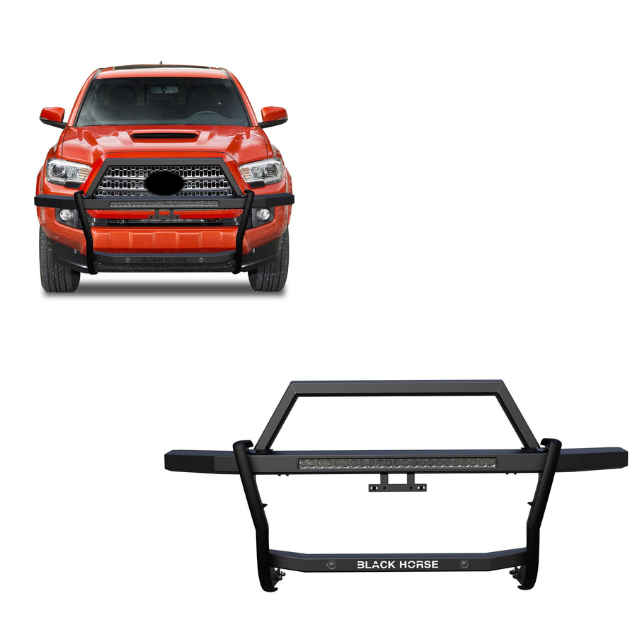 Rambler Black Horse Grille Guard Kit Modular Black Compatible with 2005-2023 Toyota Tacoma-RAGT01-K1