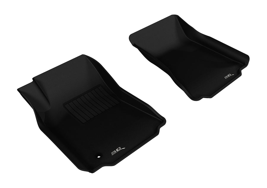 3D MAXpider Custom Fit Front Row All-Weather Floor Mat for Select Cadillac CTS RWD Sedan/ Wagon Models - Kagu Rubber (Black)