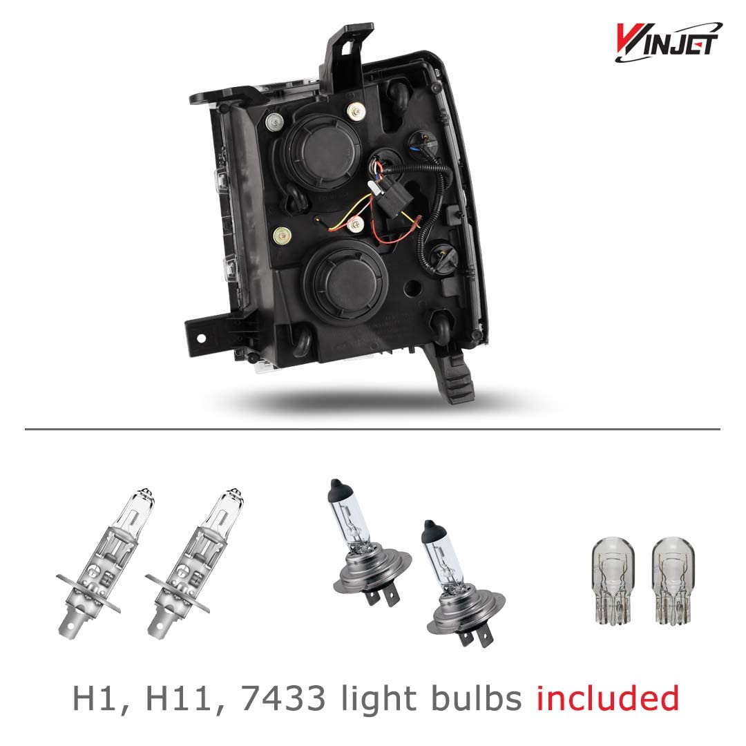 Projector Headlights Assembly Winjet for 2014 2015 Chevrolet Silverado 1500
