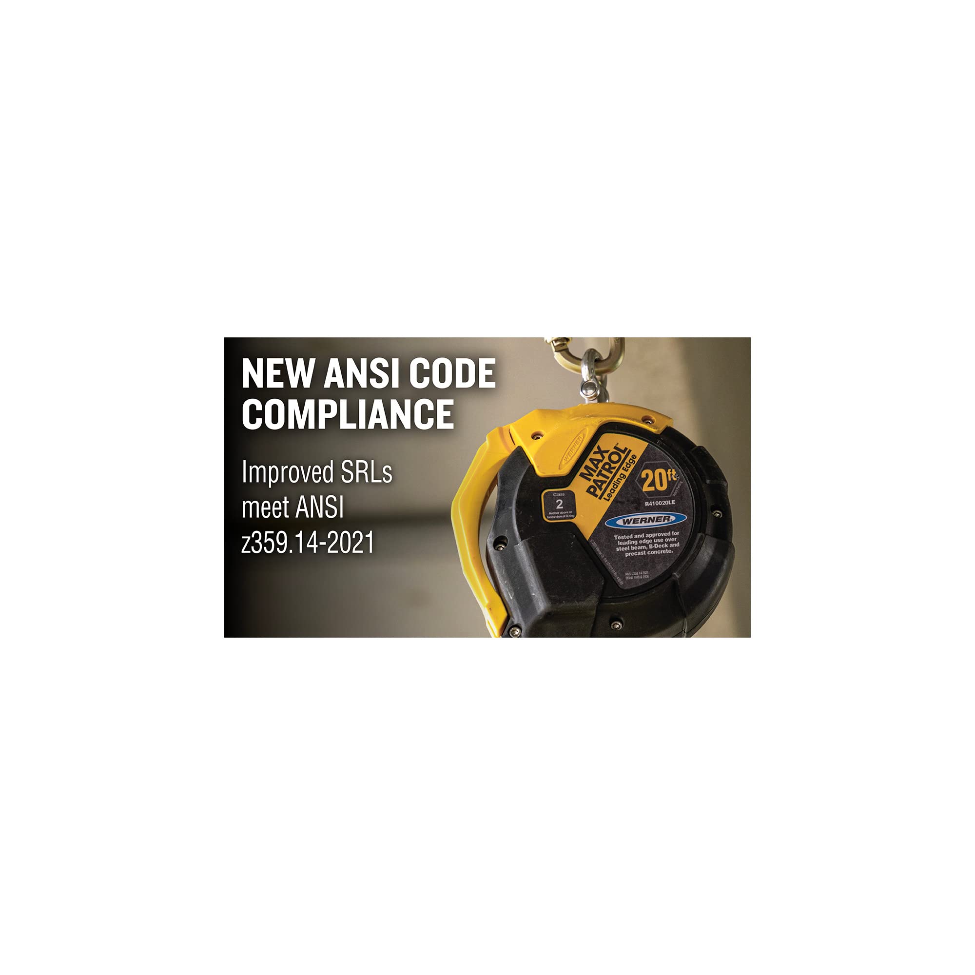 30-Foot Werner R410030LE Max Patrol Self-Retracting Lifeline, Leading Edge Capability, 1per Pack