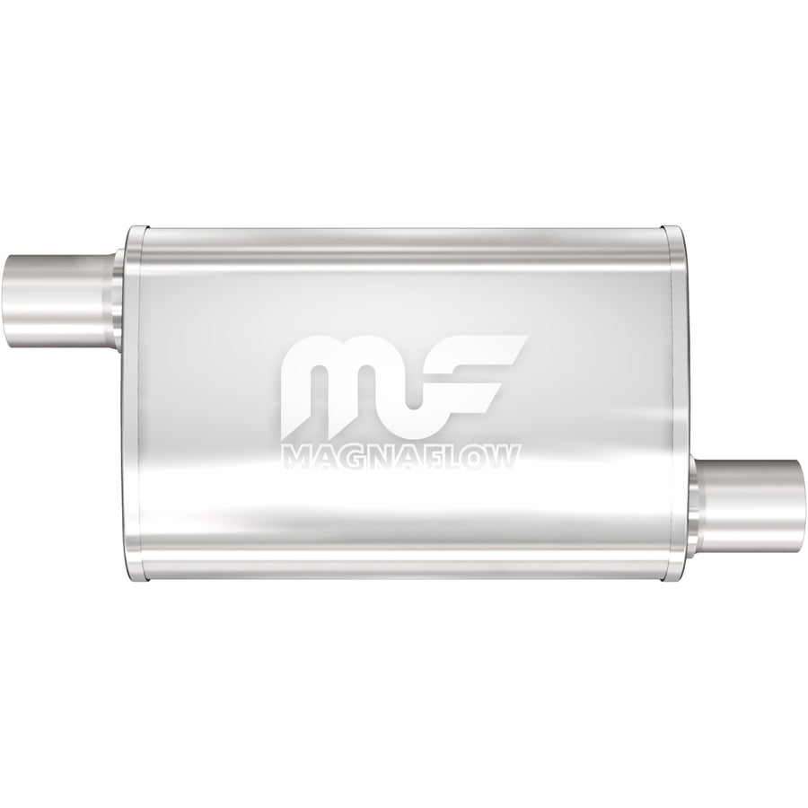 Performance MagnaFlow Exhaust Muffler 11239: 4 x 9in., Oval, Straight-Through
