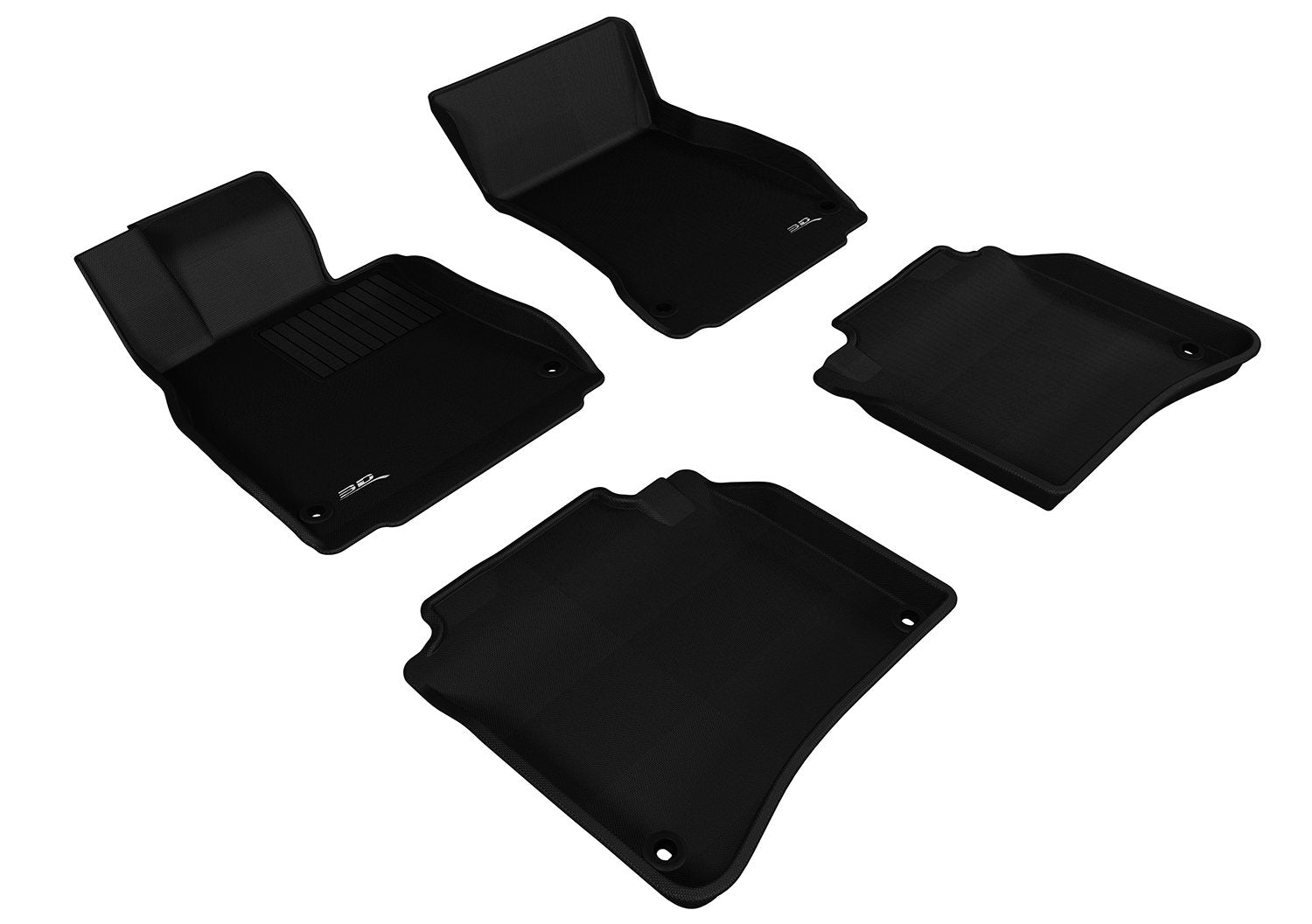 Kagu 3D MAXpider Custom Fit Floor Mat (Black) Compatible with Mercedes-Benz S-Class / S63/S65 AMG Sedan (W222) 2014-2020 - Full Set