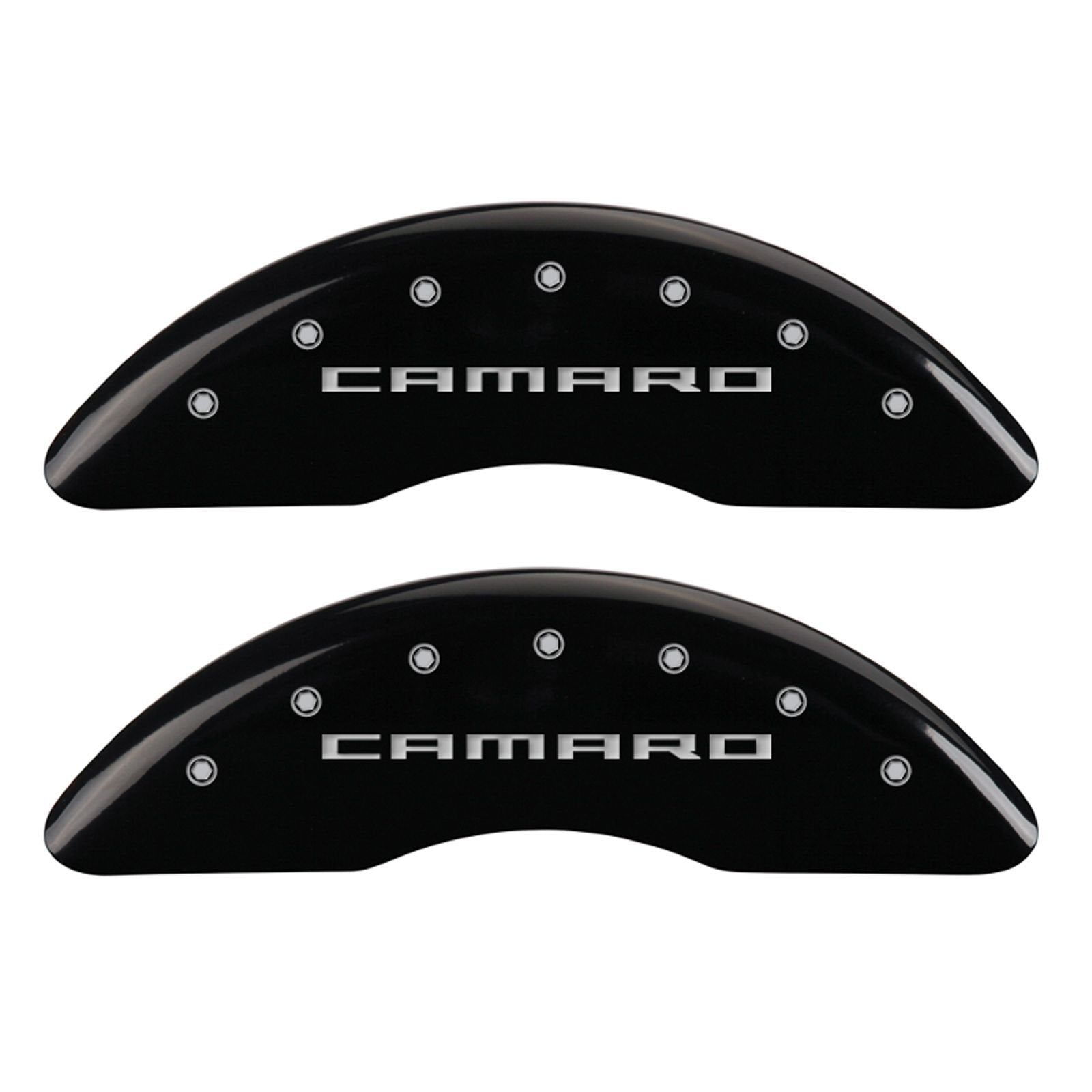 Brake Caliper Covers MGP for Chevrolet Camaro SS (2016-24') Fits 19"+ Wheels (Will Not Fit ZL1 Model) – Powder Coated Black, Engraved Silver CAMARO Logo, Aluminum Caliper Covers (Set of 4)