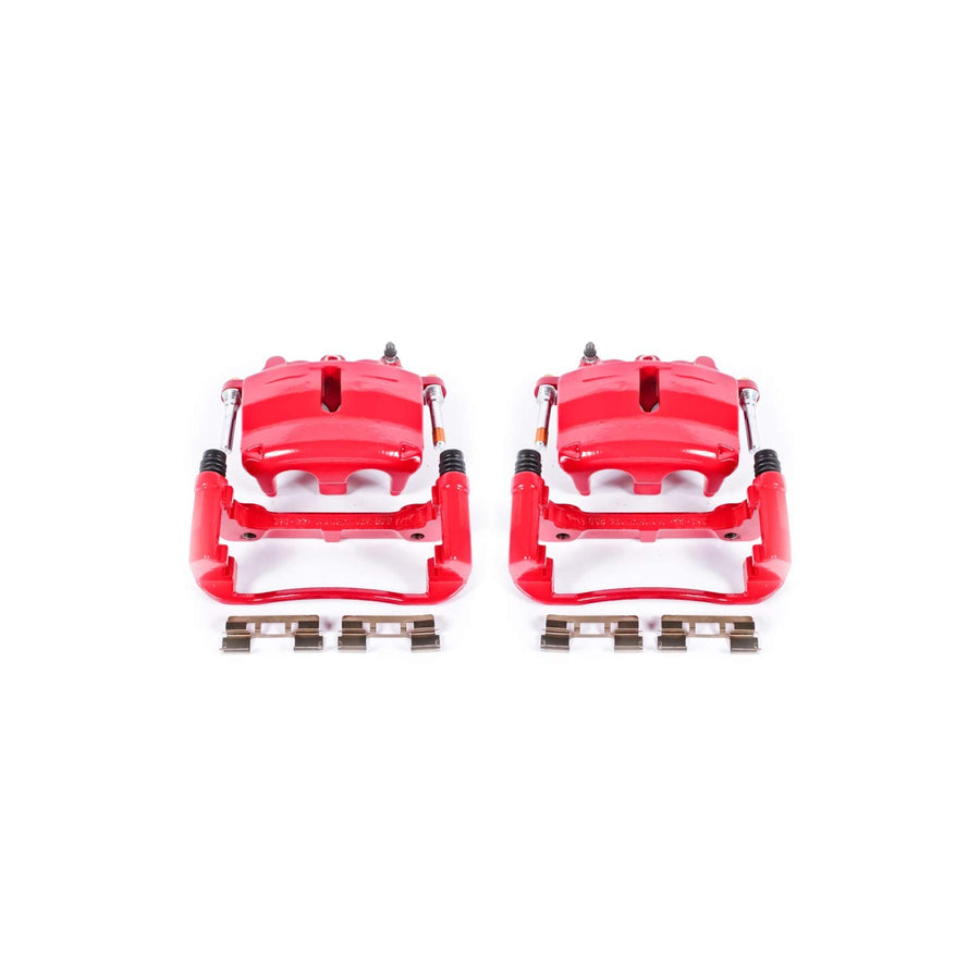 Power Stop S4860 Front Pair of High-Temp Red Powder Coated Calipers for Ford F-150 2004-2005 [Model Specific]