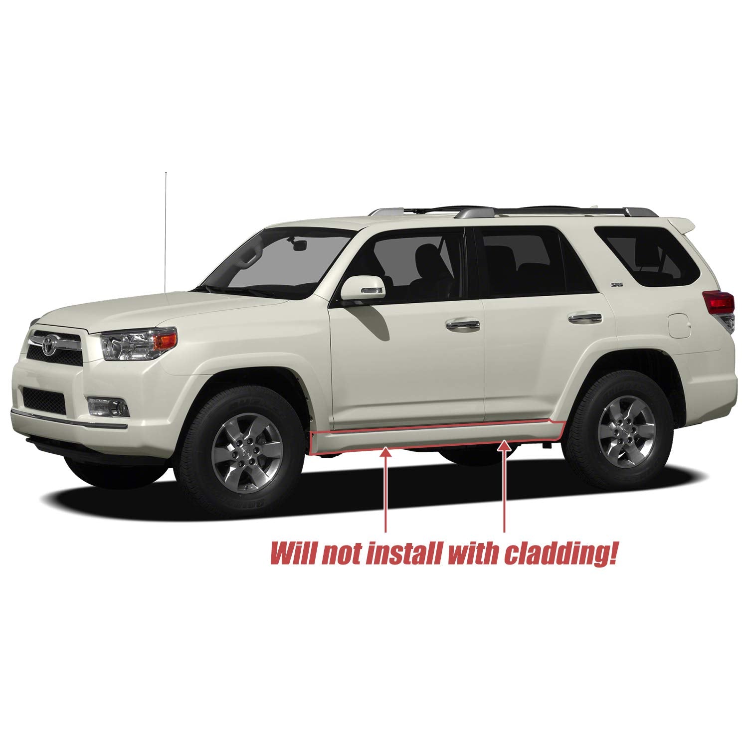 Compatible Magnum RT Drop Steps Running Boards Black with 2010-2024 4Runner Without Factory Cladding