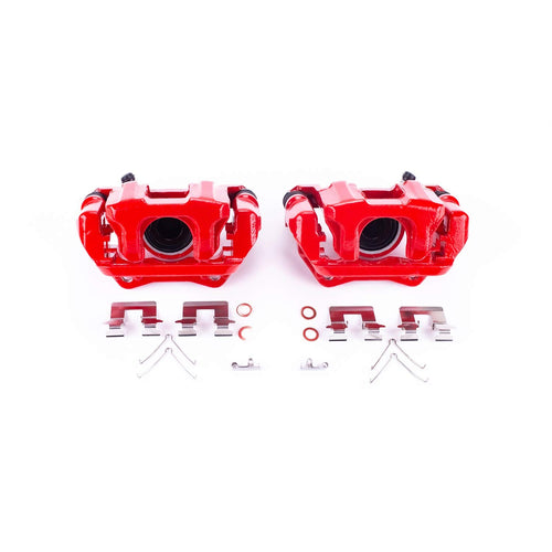 Power Stop Pair of High-Temp Red Powder Coated Calipers Rear For Acura MDX 2014-2016, Honda Pilot 2016-2021, Honda Ridgeline 2017-2020 [Model Specific]