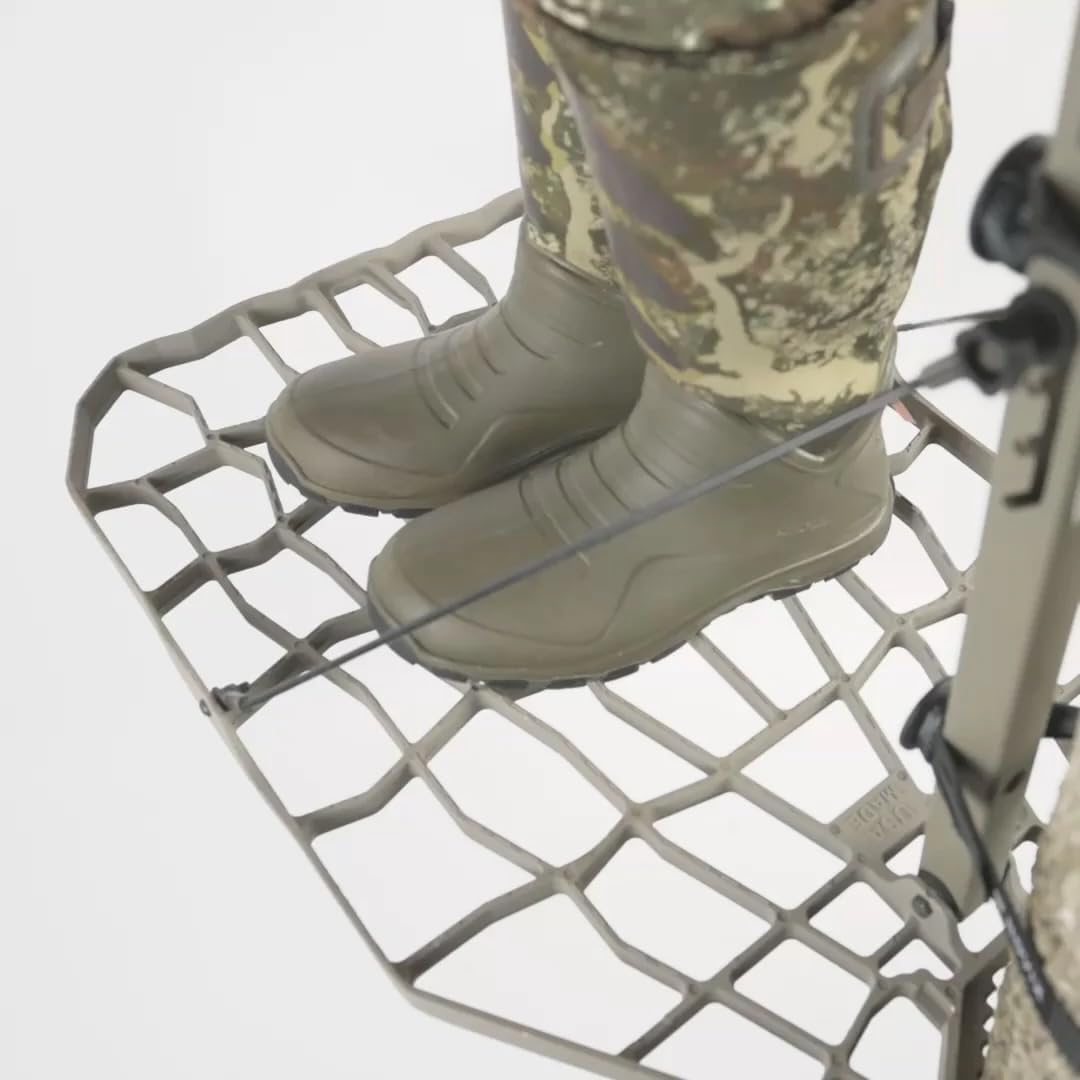 Echo Hunt Ready System NOVIX - Hunting Accessories Bundle w/Lock on Tree Stand & Tree Steps – Versatile & Packable – Frost-Coated Treestand Accessories - Made in USA, FDE (Flat Dark Earth)