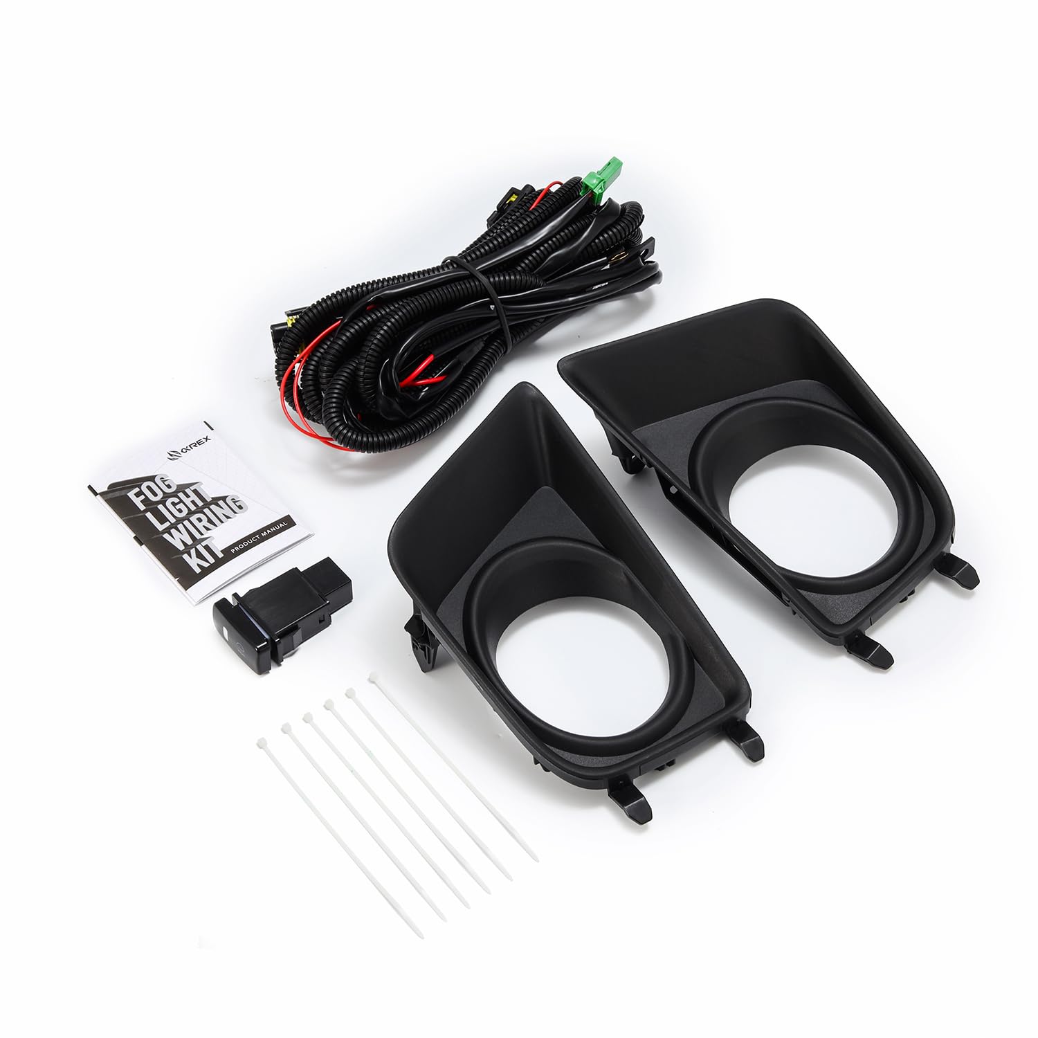 Bezel & Wiring Kit AlphaRex For 12-15 Toyota Tacoma - Black