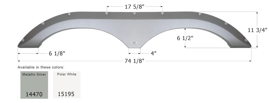 Tandem Axle Fender Skirt ICON 15195 FS4470 for Frontier - Polar White