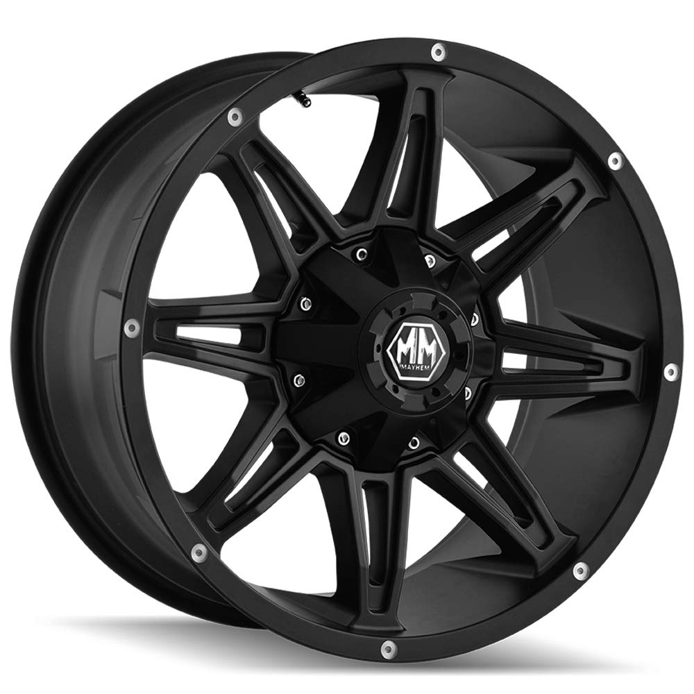 MAYHEM Matte Black Rampage (8090) 17X9 6-135/6-139.7 13mm 106mm Wheel