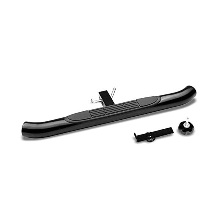 Black Steel Black Horse Rear Hitch Step Compatible with Universal-Universal Universal Universal Fits in Class III 2â€ Hitch Receiver 3" Round