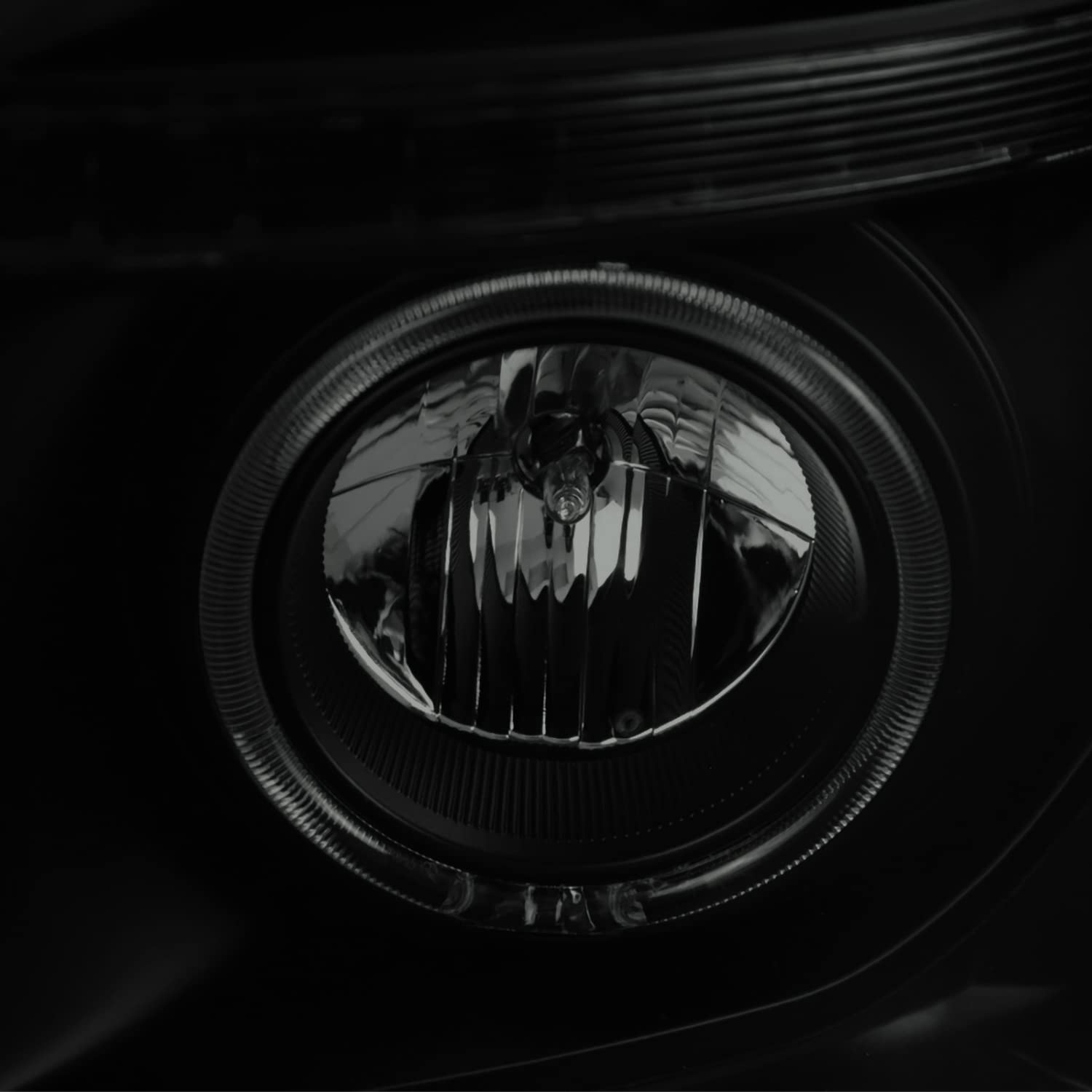 Black Smoke SPEC-D TUNING Halo Projector Headlights w/LED Compatible with 2011-2016 Ford F250/F350/F450/F550 Super Duty, Left + Right Pair Headlamps Assembly