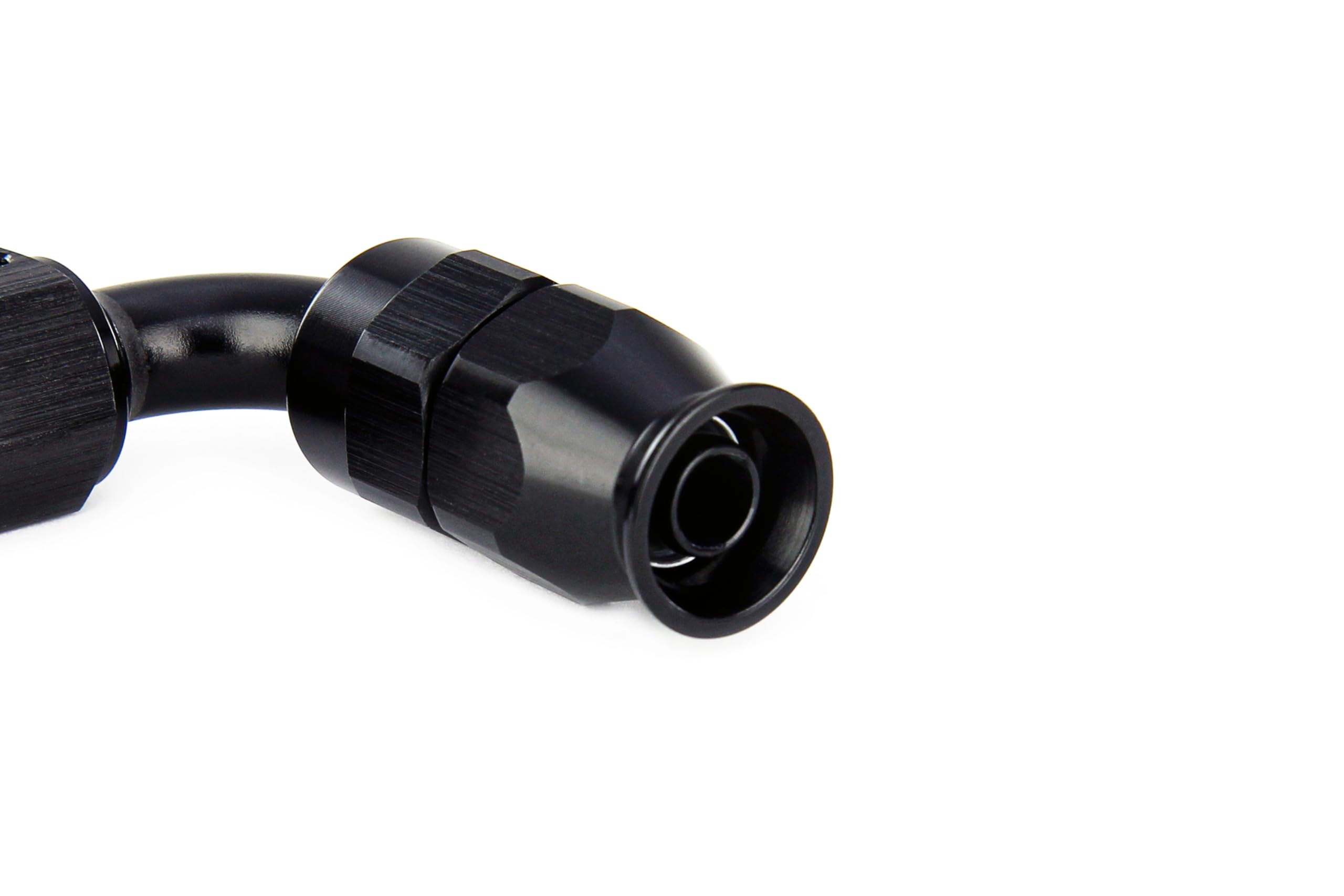 350 Series HPS 350-4510 Aluminum Hose End Fitting for Stainless Steel Reinforced PTFE Flex Hose, Fitting Size: AN-10, Angle: 45 degree, Black