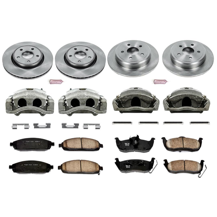 Power Stop KCOE2220 1-Click OE Replacement Brake Kit with Calipers For Jeep Commander 2006-2010, Jeep Grand Cherokee 2005-2010 Autospecialty [Model Specific]