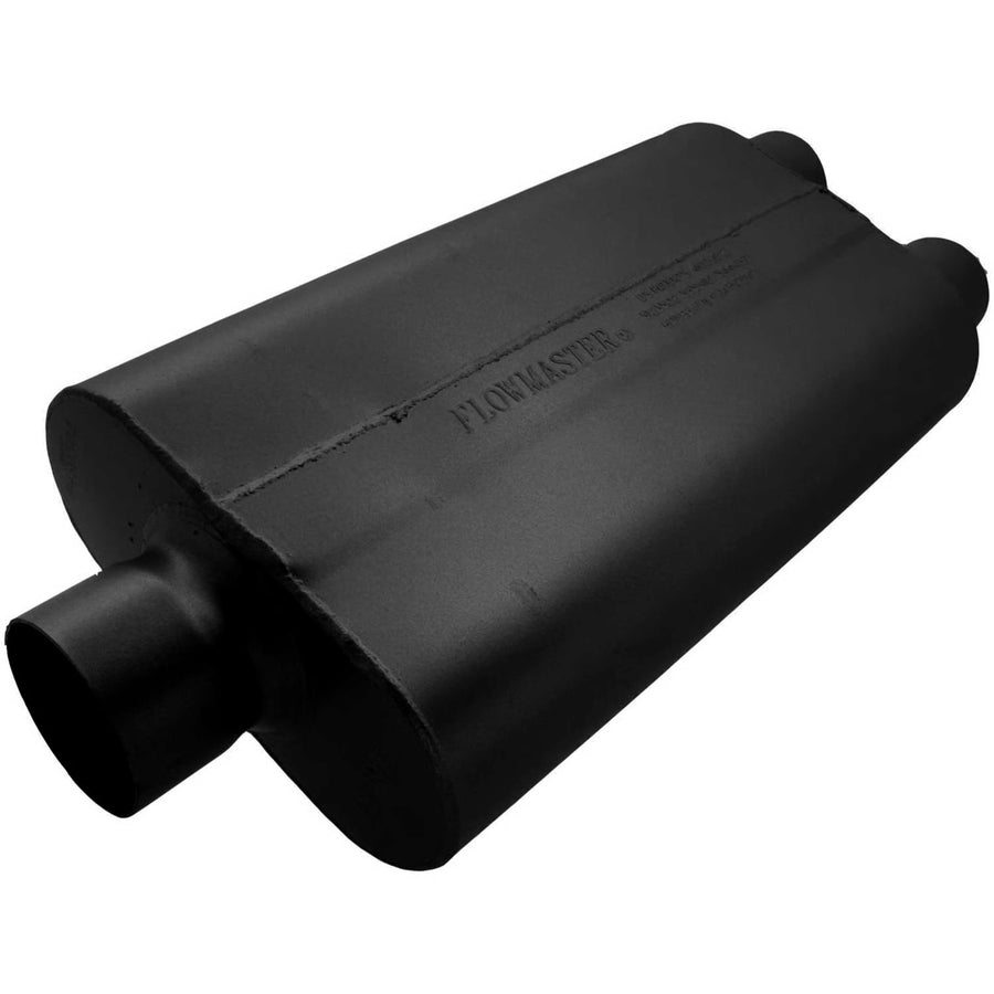 50 Series Flowmaster Delta Flow Chambered Muffler – 3.00” - Center In/Dual Out – Moderate Sound – 16G - Aluminized Steel – Perfect for daily-driven Performance Vehicles and Passenger Cars (9430502)