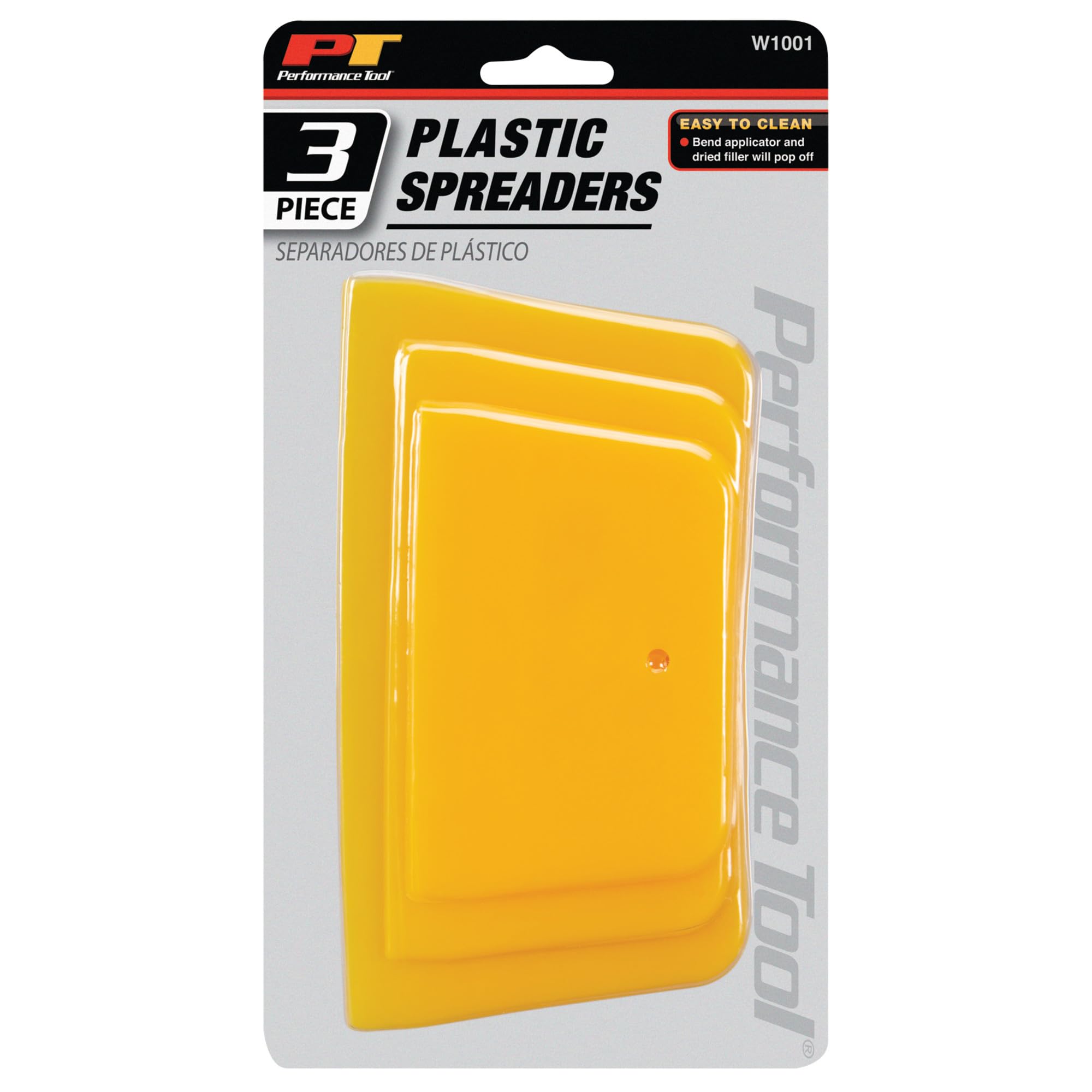 Flexible Plastic Spreader Set Performance Tool W1001 - 3 Convenient Sizes, Ideal for Filler or Putty Spreading, Easy to Clean