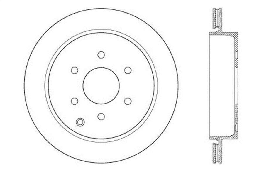 StopTech Sport 128.42113L Cross Drilled Brake Rotor (Rear Left), 1 Pack