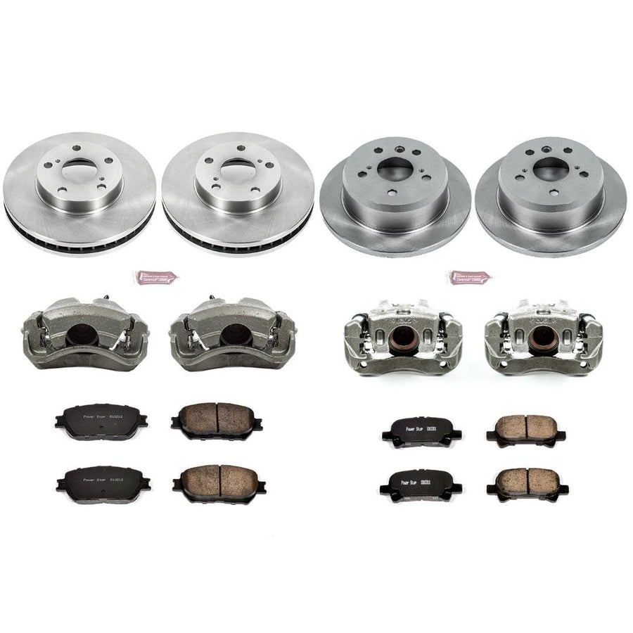 Power Stop KCOE1065 Stock Replacement Brake Kit Front and Rear (with Calipers) For Toyota Camry 2002-2006 [Model Specific]