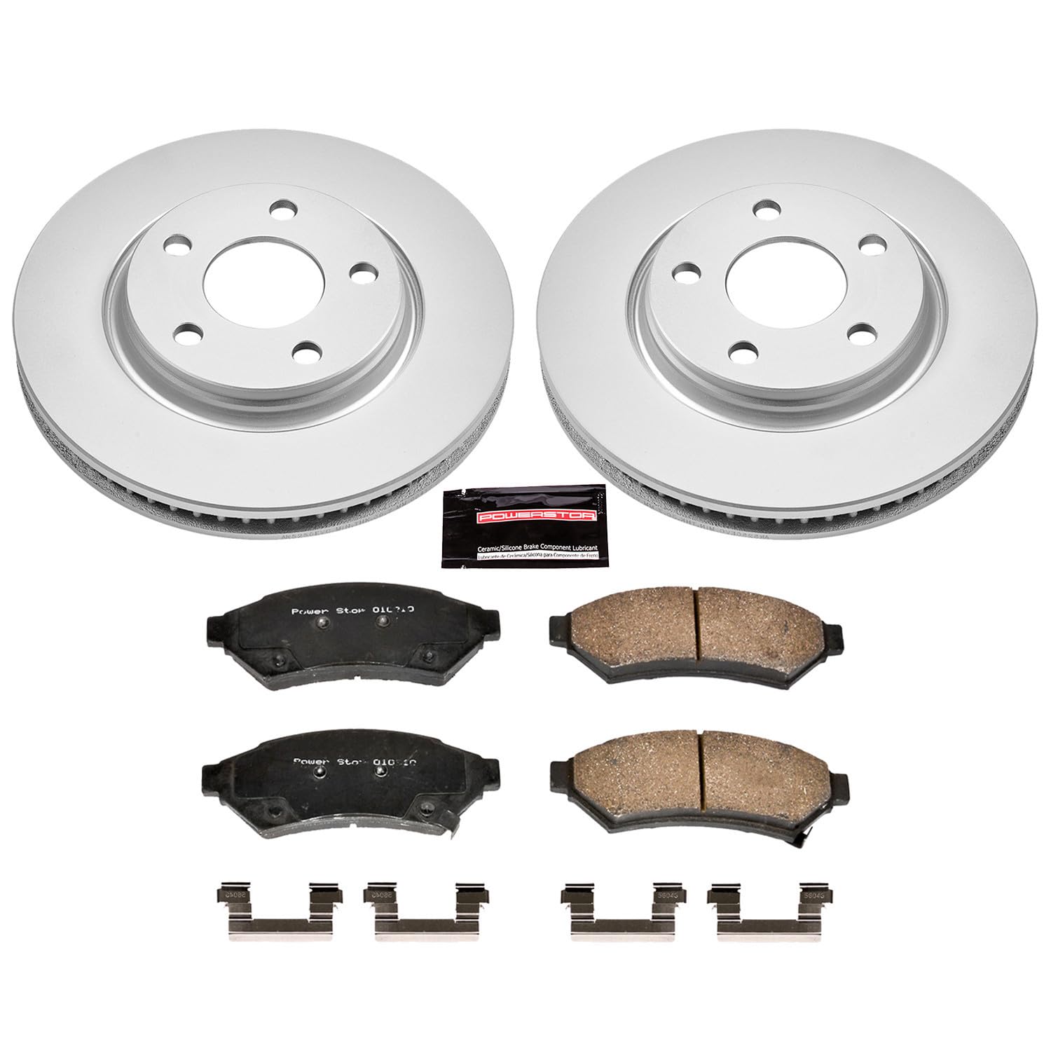 Power Stop CRK1588 Brake Rotor Coated & Ceramic Brake Pads- front For Buick Allure, Buick LaCrosse, Buick Terr, Chevrolet Uplan, Pontiac Grand Prix, Pontiac Mont, Saturn R [Model Specific]
