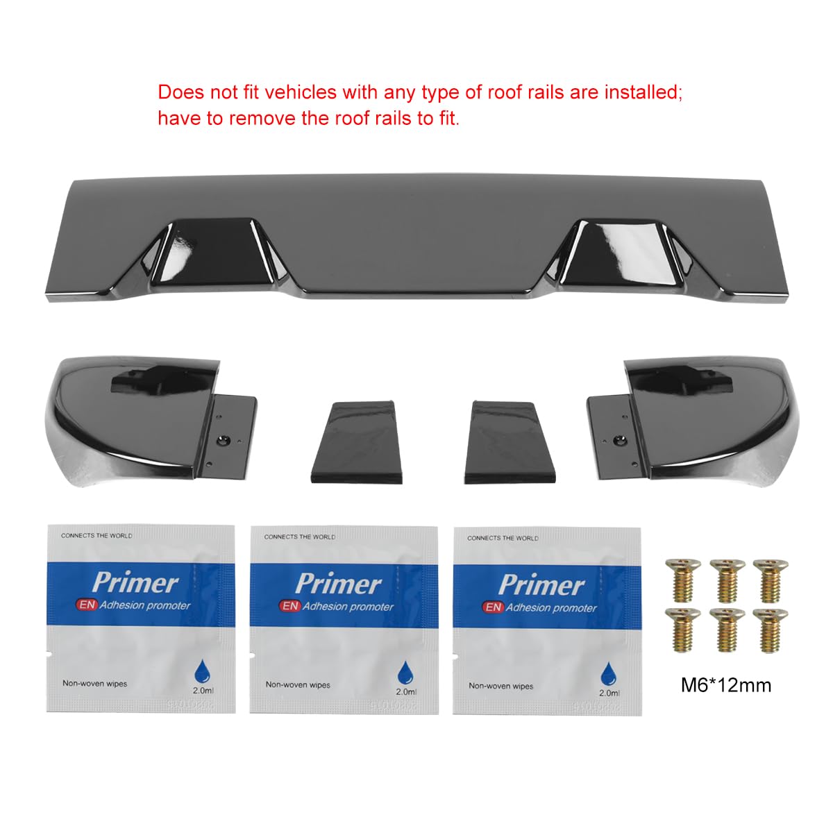 Glossy Black ABS Cab Roof Spoiler Spec-D Tuning for 2011-2016 Ford F250, F350, and F450 Models