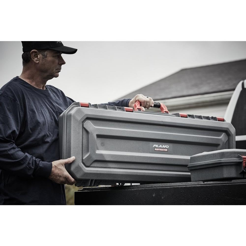Plano 42 Inch All Weather AW2 Case with Rustrictor, Gray, Premium Gun Case with Perforated Pluck Foam for Custom Protection, Black