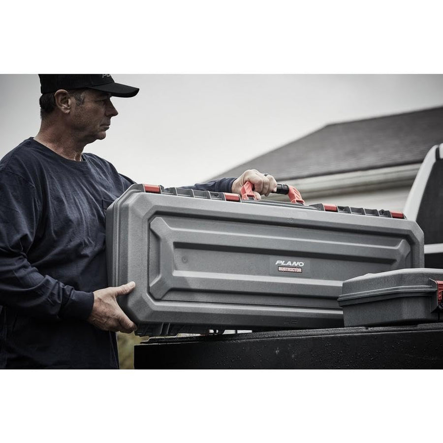 Plano 42 Inch All Weather AW2 Case with Rustrictor, Gray, Premium Gun Case with Perforated Pluck Foam for Custom Protection, Black