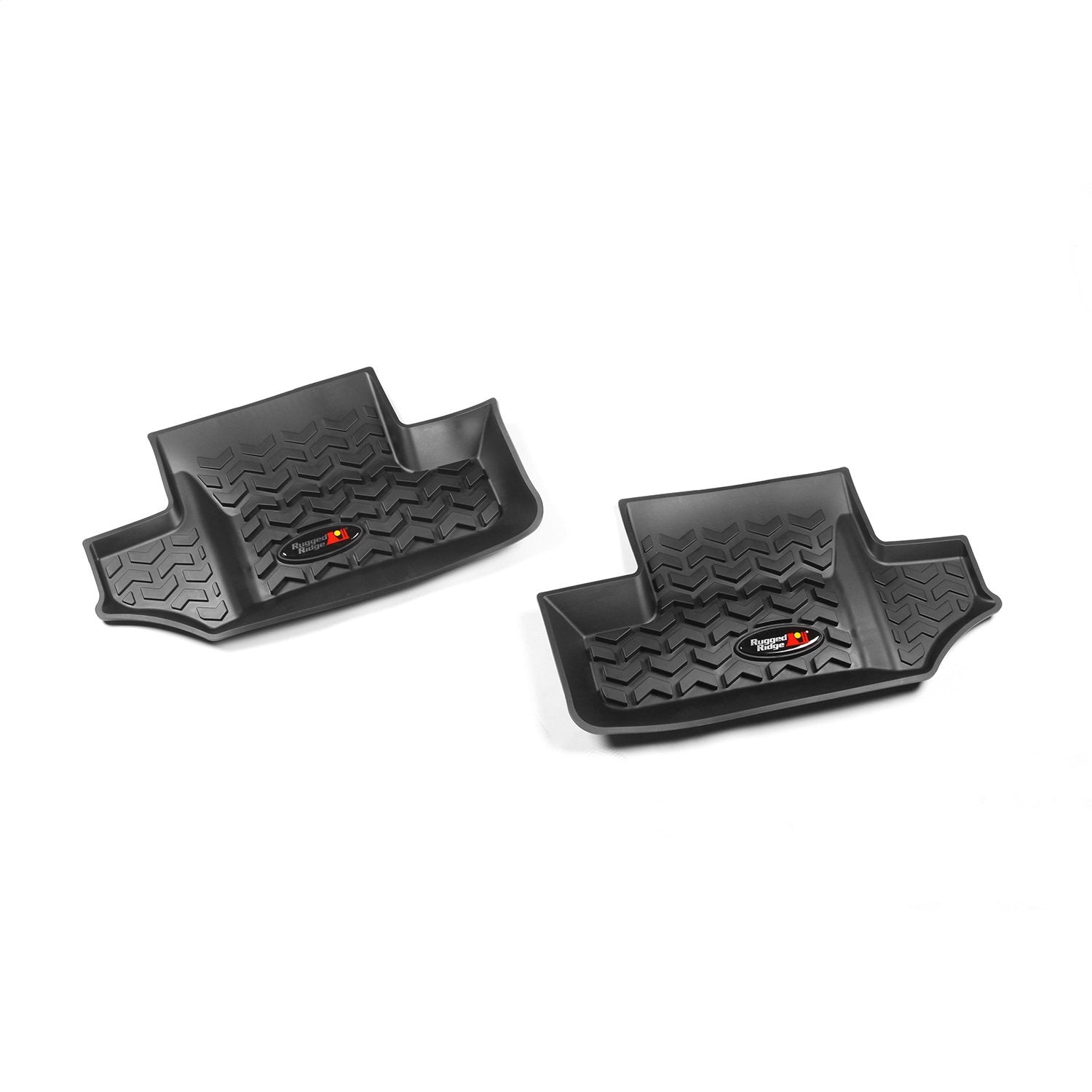 Rear Floor Liners Rugged Ridge for Jeep Wrangler JK | Black | 12950.02 | Fits 2007-2018 Jeep Wrangler JK 2-Door