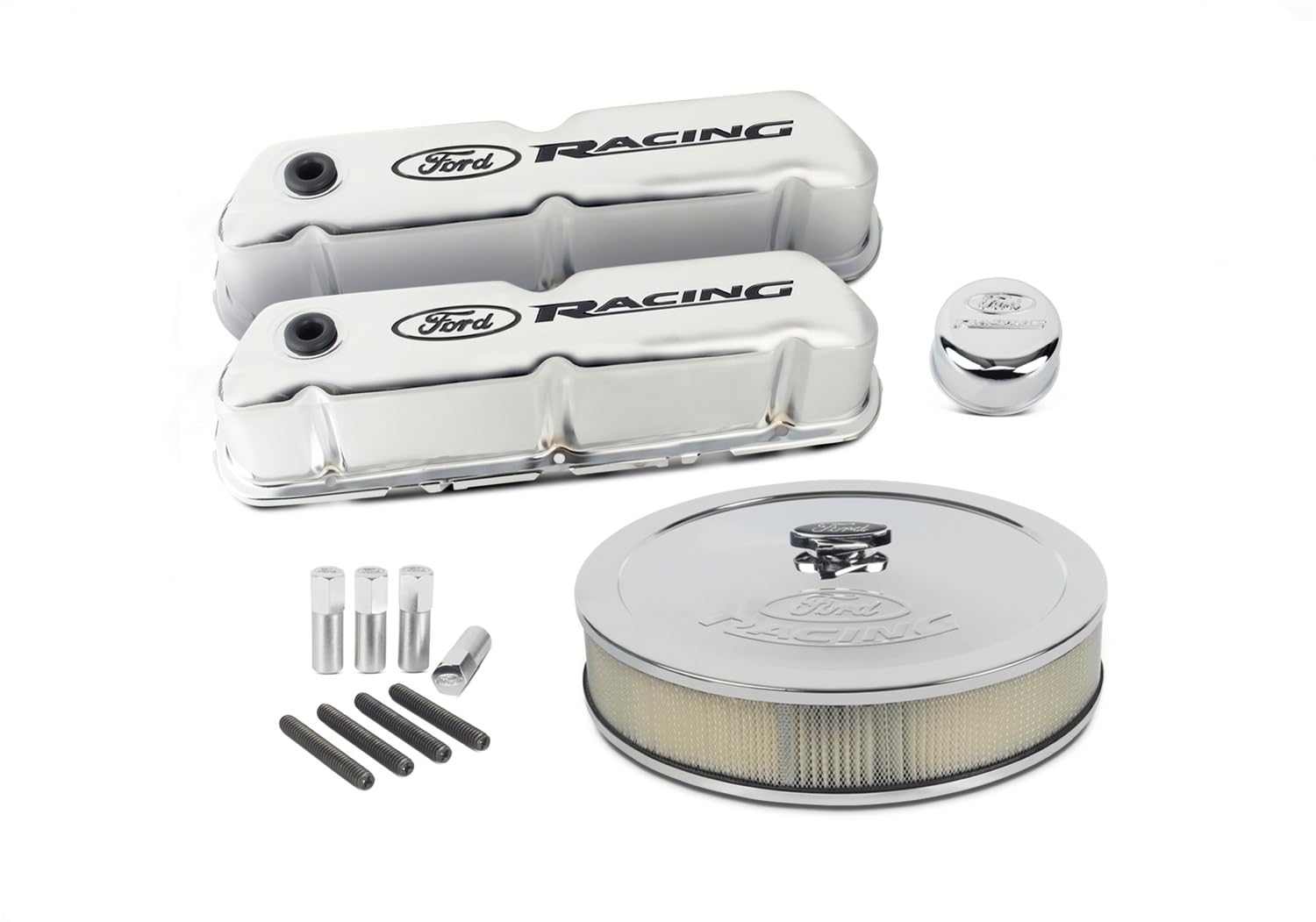 Replacement/Compatible Part for a Ford - 302-510 - Chrome Engine Dress up Kit w/Replacement/Compatible Part for a Ford Racing Log